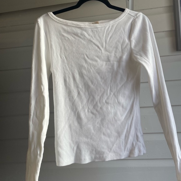 Universal Thread White Long Sleeve Ribbed Tee - Picture 1 of 2